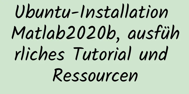 Ubuntu-Installation Matlab2020b, ausführliches Tutorial und Ressourcen