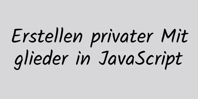 Erstellen privater Mitglieder in JavaScript