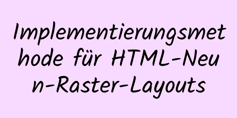 Implementierungsmethode für HTML-Neun-Raster-Layouts