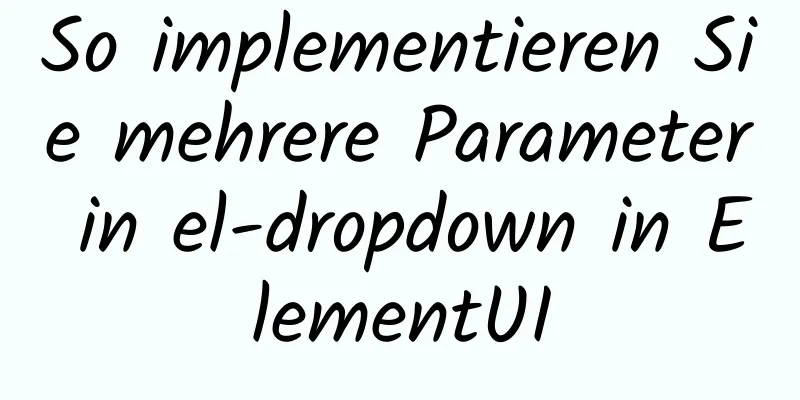 So implementieren Sie mehrere Parameter in el-dropdown in ElementUI