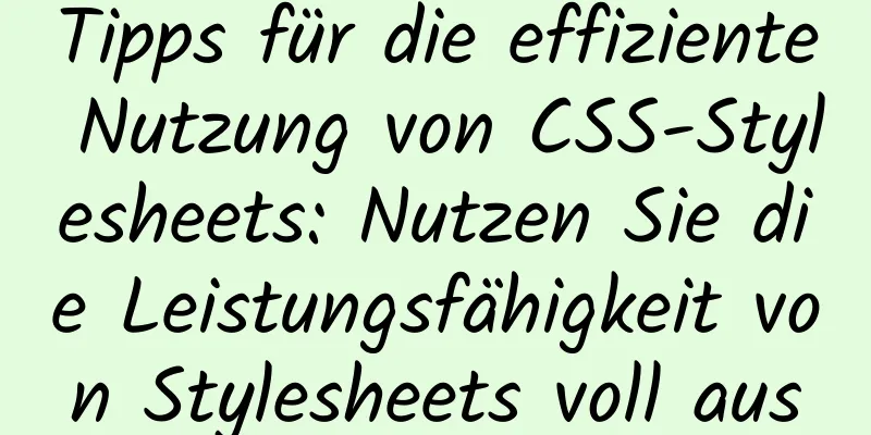 Tipps für die effiziente Nutzung von CSS-Stylesheets: Nutzen Sie die Leistungsfähigkeit von Stylesheets voll aus