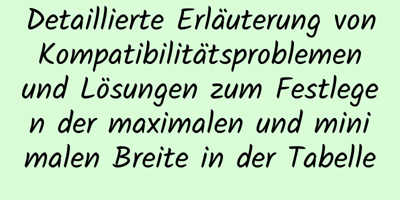 Detaillierte Erläuterung von Kompatibilitätsproblemen und Lösungen zum Festlegen der maximalen und minimalen Breite in der Tabelle