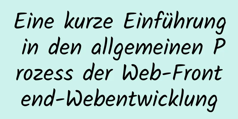 Eine kurze Einführung in den allgemeinen Prozess der Web-Frontend-Webentwicklung