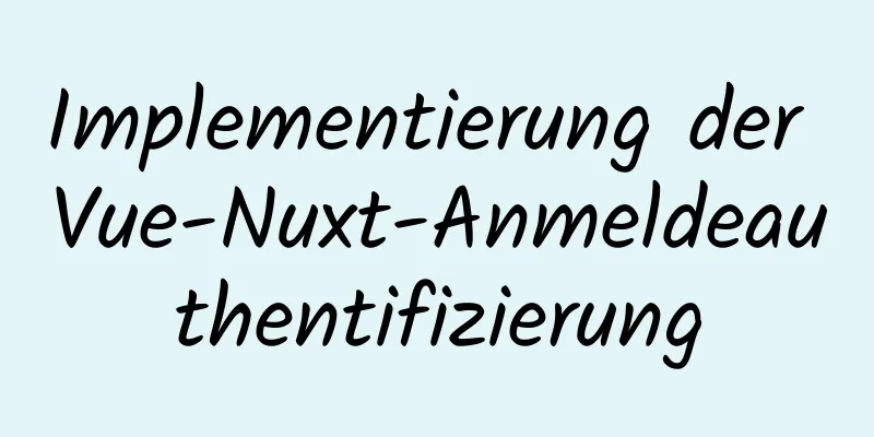 Implementierung der Vue-Nuxt-Anmeldeauthentifizierung