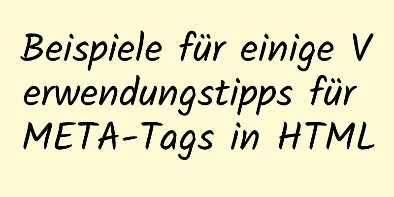 Beispiele für einige Verwendungstipps für META-Tags in HTML