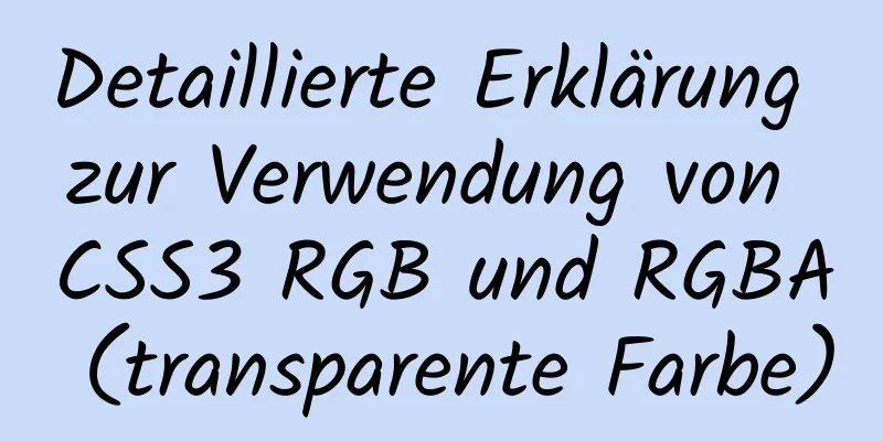 Detaillierte Erklärung zur Verwendung von CSS3 RGB und RGBA (transparente Farbe)