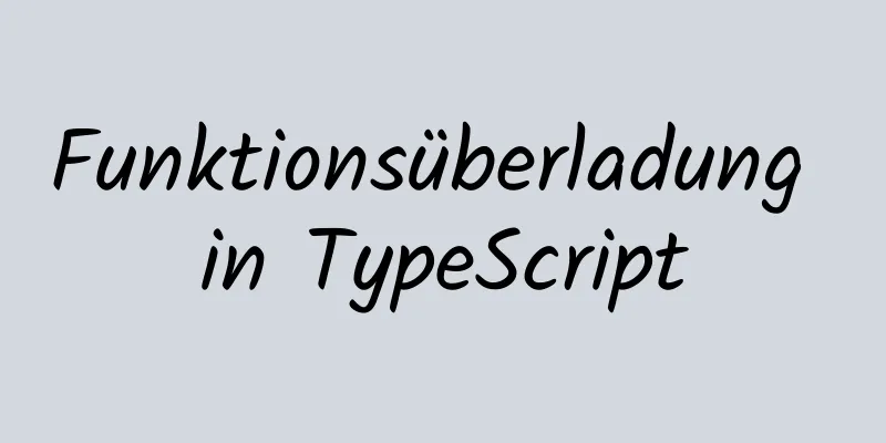 Funktionsüberladung in TypeScript