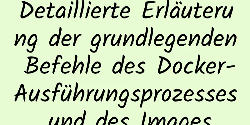 Detaillierte Erläuterung der grundlegenden Befehle des Docker-Ausführungsprozesses und des Images