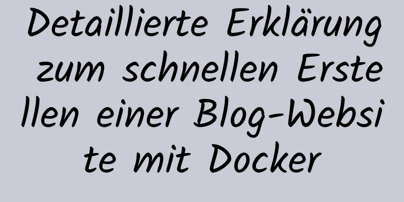 Detaillierte Erklärung zum schnellen Erstellen einer Blog-Website mit Docker