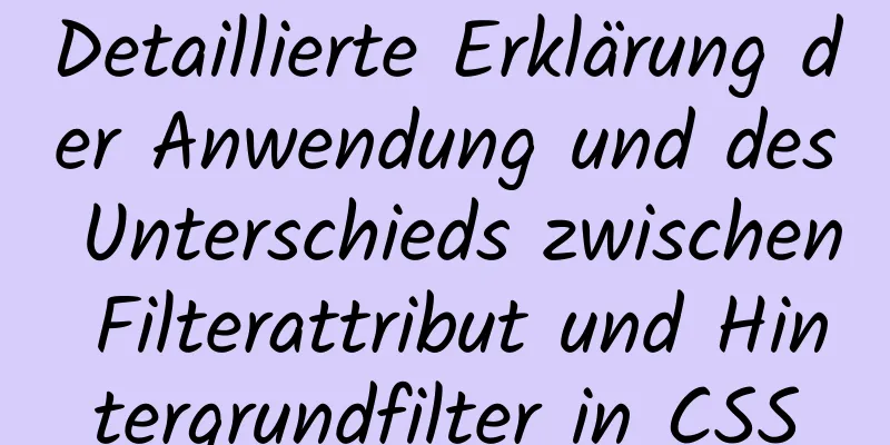 Detaillierte Erklärung der Anwendung und des Unterschieds zwischen Filterattribut und Hintergrundfilter in CSS