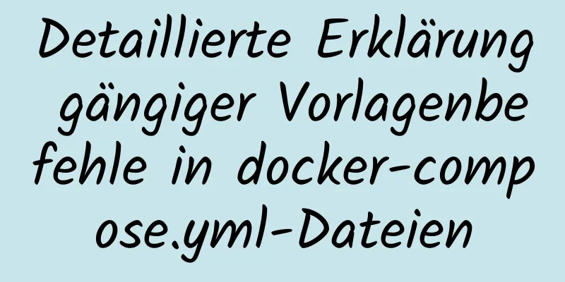 Detaillierte Erklärung gängiger Vorlagenbefehle in docker-compose.yml-Dateien