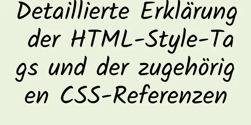 Detaillierte Erklärung der HTML-Style-Tags und der zugehörigen CSS-Referenzen