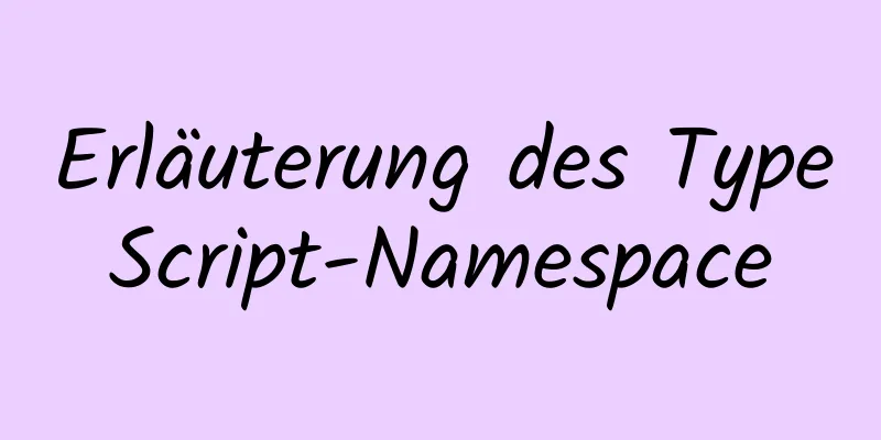 Erläuterung des TypeScript-Namespace