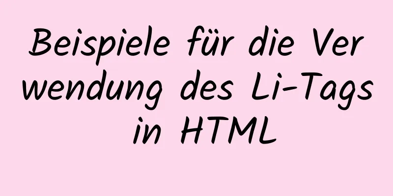 Beispiele für die Verwendung des Li-Tags in HTML