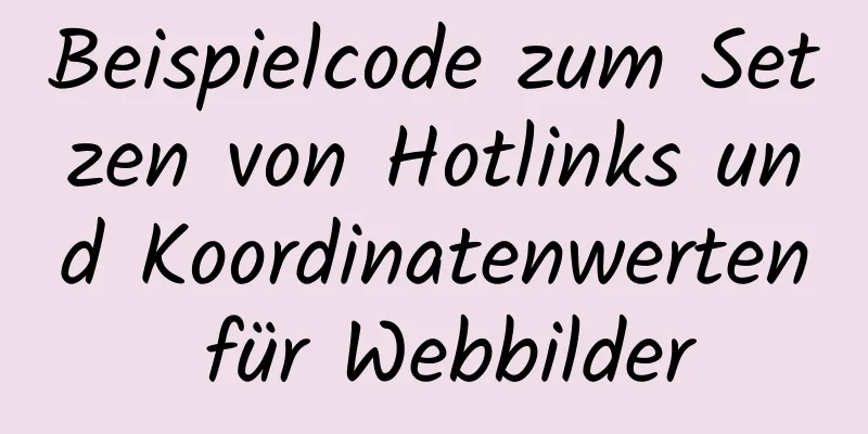 Beispielcode zum Setzen von Hotlinks und Koordinatenwerten für Webbilder