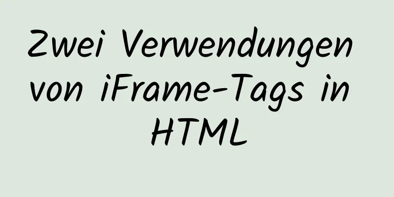 Zwei Verwendungen von iFrame-Tags in HTML