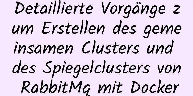 Detaillierte Vorgänge zum Erstellen des gemeinsamen Clusters und des Spiegelclusters von RabbitMq mit Docker