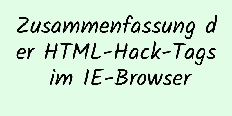 Zusammenfassung der HTML-Hack-Tags im IE-Browser