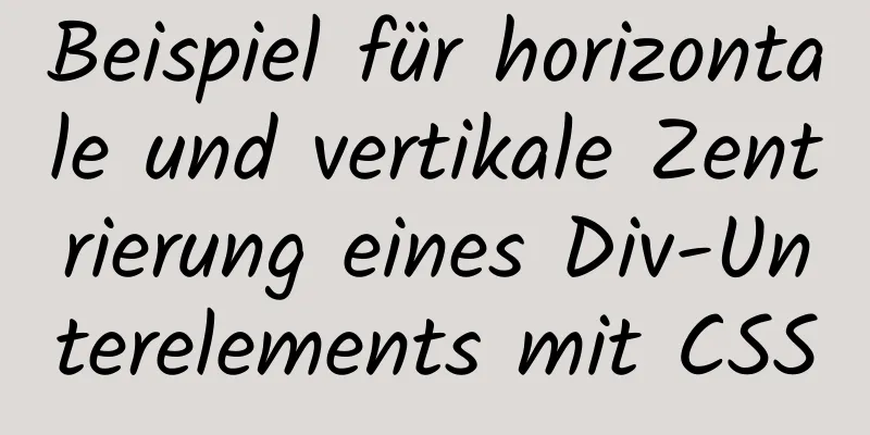 Beispiel für horizontale und vertikale Zentrierung eines Div-Unterelements mit CSS