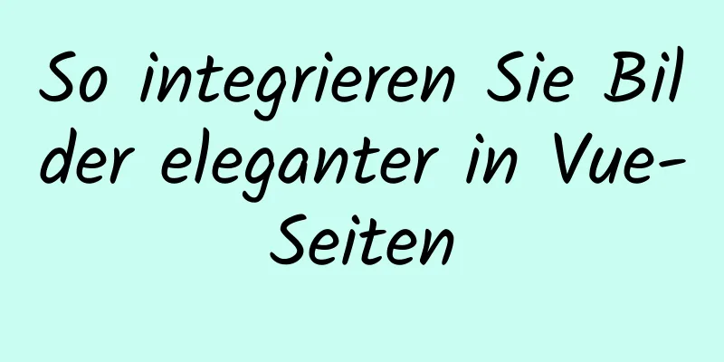 So integrieren Sie Bilder eleganter in Vue-Seiten