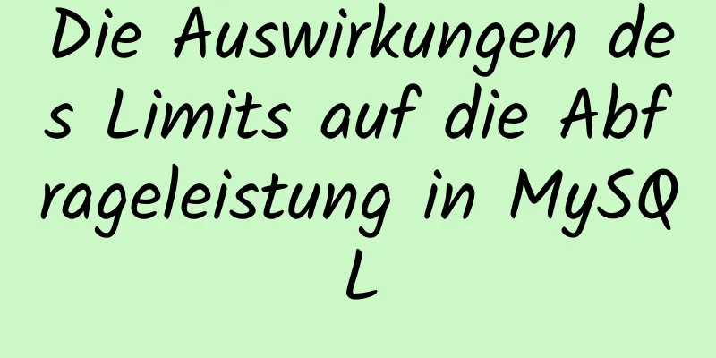 Die Auswirkungen des Limits auf die Abfrageleistung in MySQL