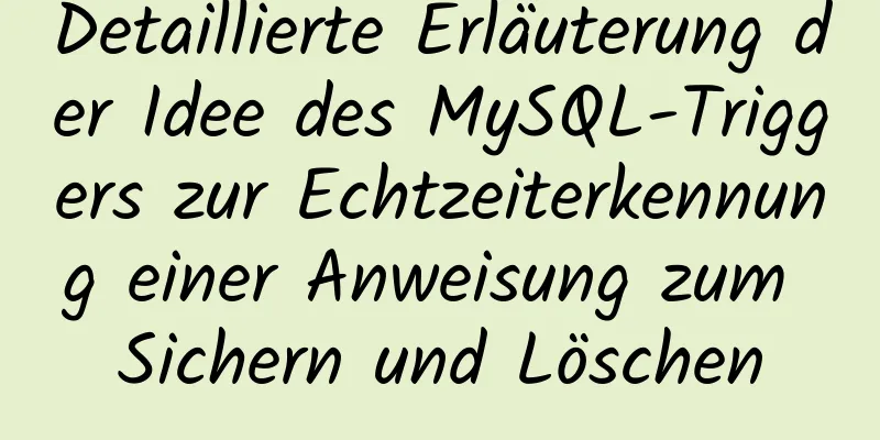 Detaillierte Erläuterung der Idee des MySQL-Triggers zur Echtzeiterkennung einer Anweisung zum Sichern und Löschen