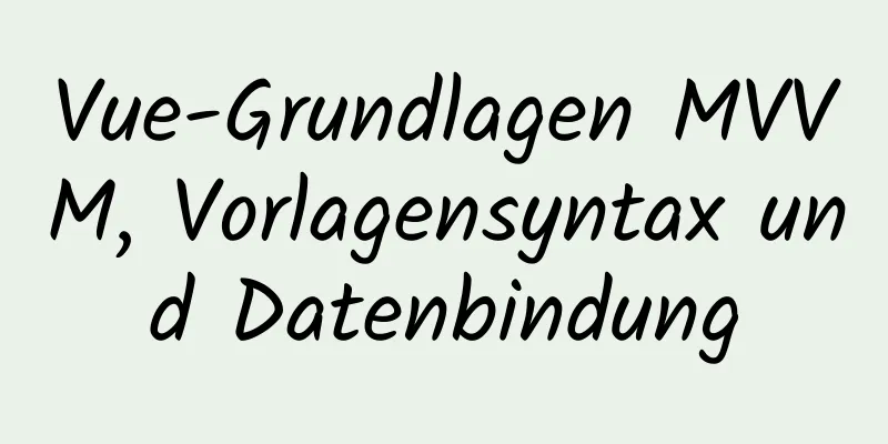 Vue-Grundlagen MVVM, Vorlagensyntax und Datenbindung