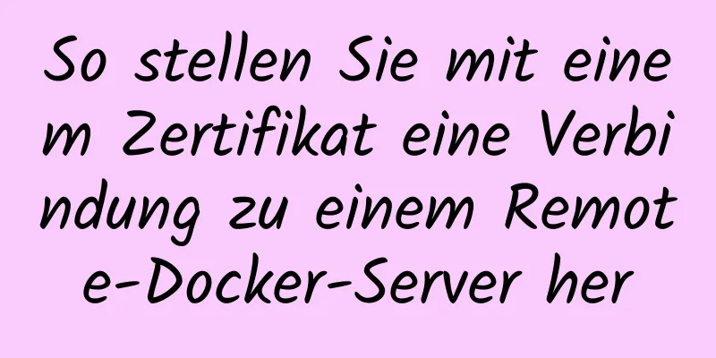 So stellen Sie mit einem Zertifikat eine Verbindung zu einem Remote-Docker-Server her