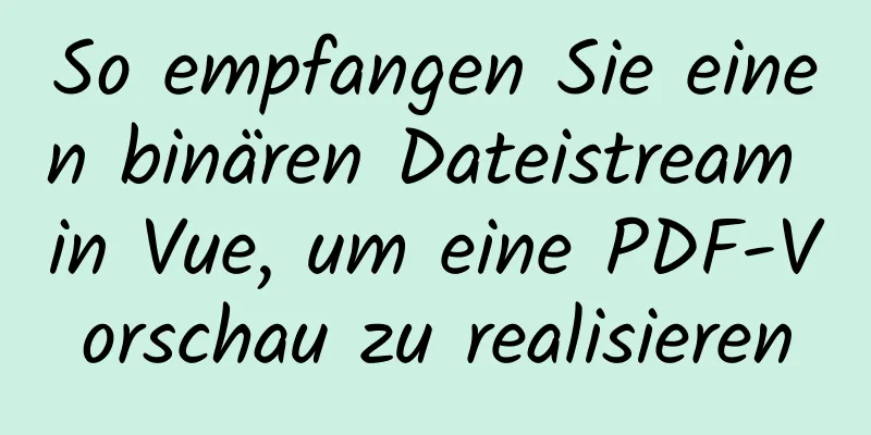 So empfangen Sie einen binären Dateistream in Vue, um eine PDF-Vorschau zu realisieren