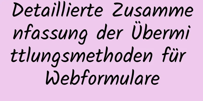 Detaillierte Zusammenfassung der Übermittlungsmethoden für Webformulare