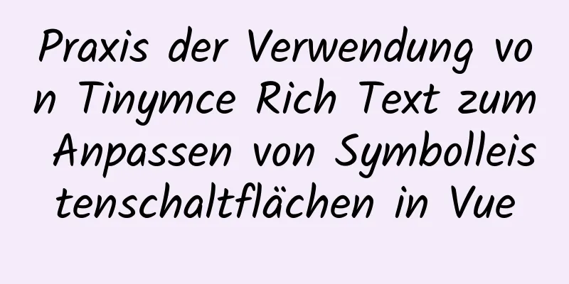 Praxis der Verwendung von Tinymce Rich Text zum Anpassen von Symbolleistenschaltflächen in Vue