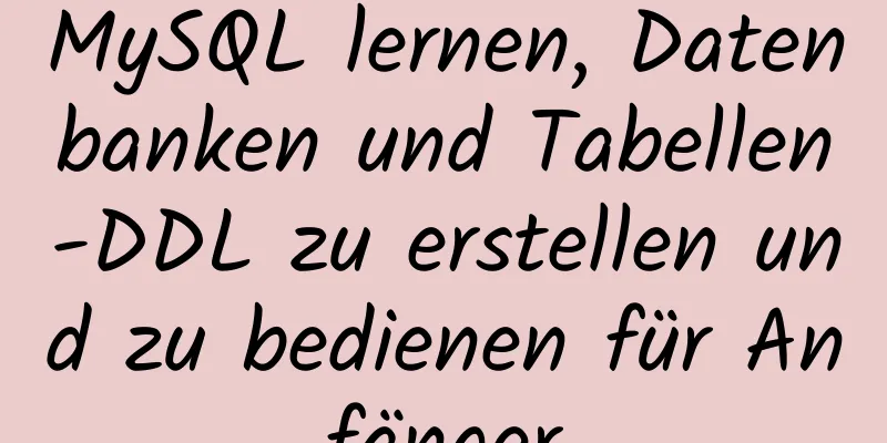 MySQL lernen, Datenbanken und Tabellen-DDL zu erstellen und zu bedienen für Anfänger