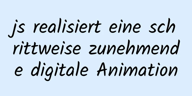 js realisiert eine schrittweise zunehmende digitale Animation