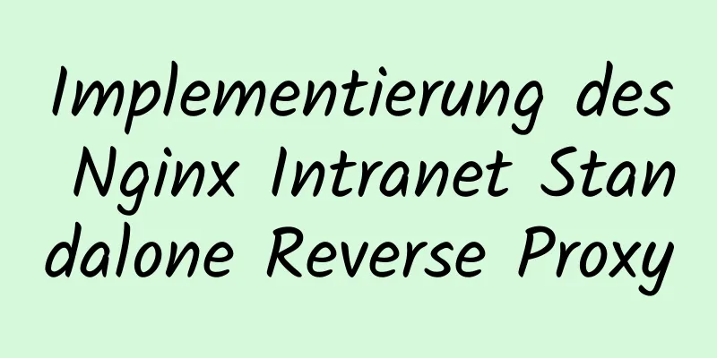 Implementierung des Nginx Intranet Standalone Reverse Proxy