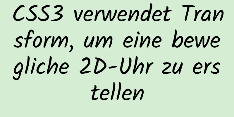 CSS3 verwendet Transform, um eine bewegliche 2D-Uhr zu erstellen