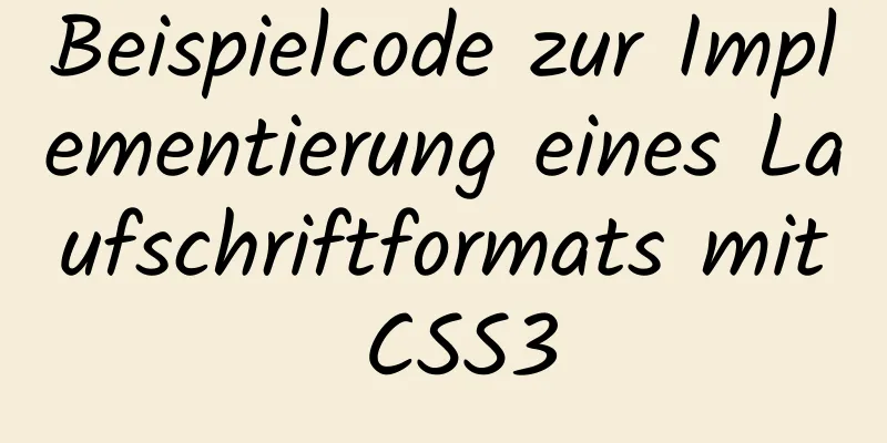 Beispielcode zur Implementierung eines Laufschriftformats mit CSS3