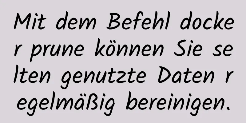 Mit dem Befehl docker prune können Sie selten genutzte Daten regelmäßig bereinigen.