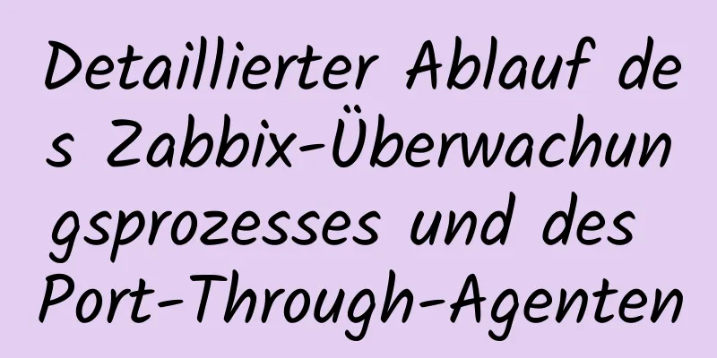 Detaillierter Ablauf des Zabbix-Überwachungsprozesses und des Port-Through-Agenten