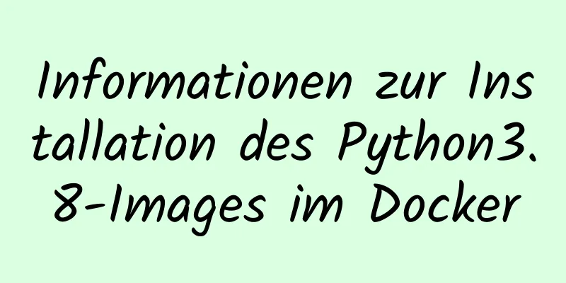 Informationen zur Installation des Python3.8-Images im Docker