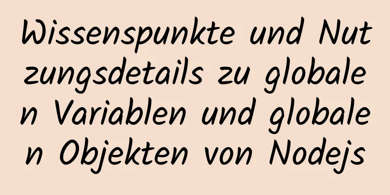 Wissenspunkte und Nutzungsdetails zu globalen Variablen und globalen Objekten von Nodejs