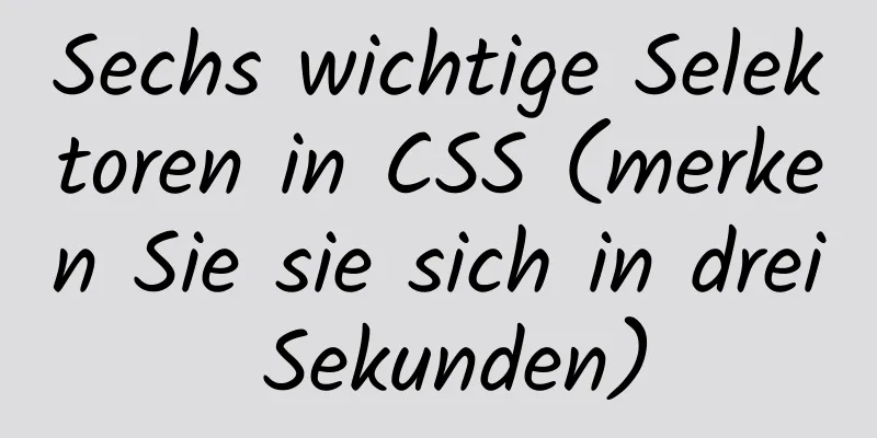 Sechs wichtige Selektoren in CSS (merken Sie sie sich in drei Sekunden)