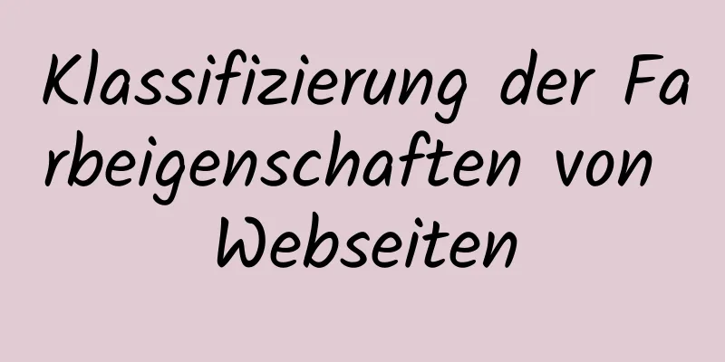 Klassifizierung der Farbeigenschaften von Webseiten