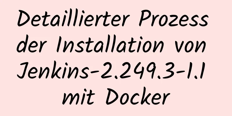 Detaillierter Prozess der Installation von Jenkins-2.249.3-1.1 mit Docker