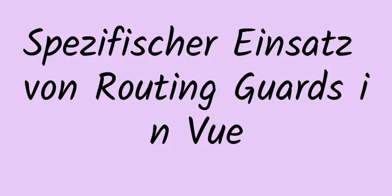 Spezifischer Einsatz von Routing Guards in Vue