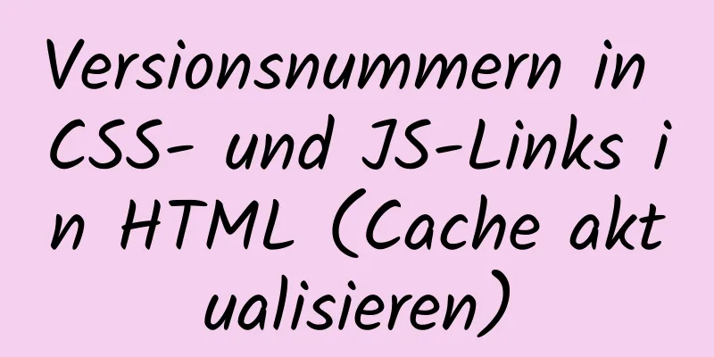 Versionsnummern in CSS- und JS-Links in HTML (Cache aktualisieren)