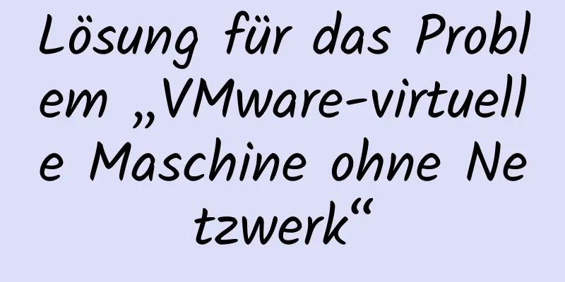 Lösung für das Problem „VMware-virtuelle Maschine ohne Netzwerk“