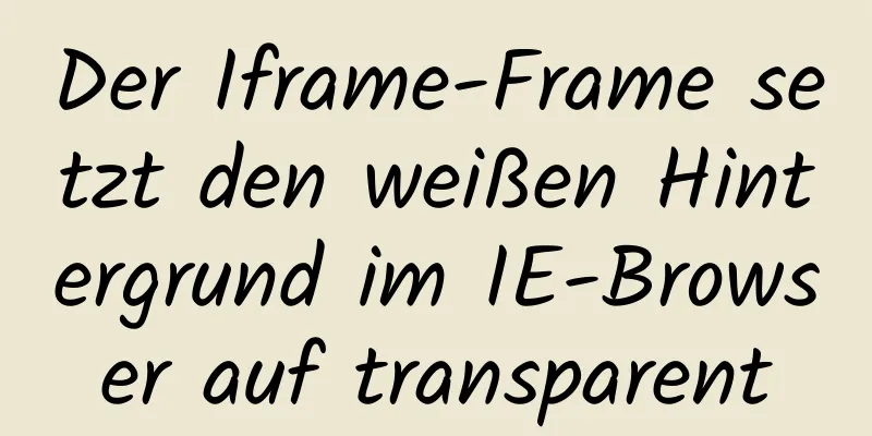 Der Iframe-Frame setzt den weißen Hintergrund im IE-Browser auf transparent