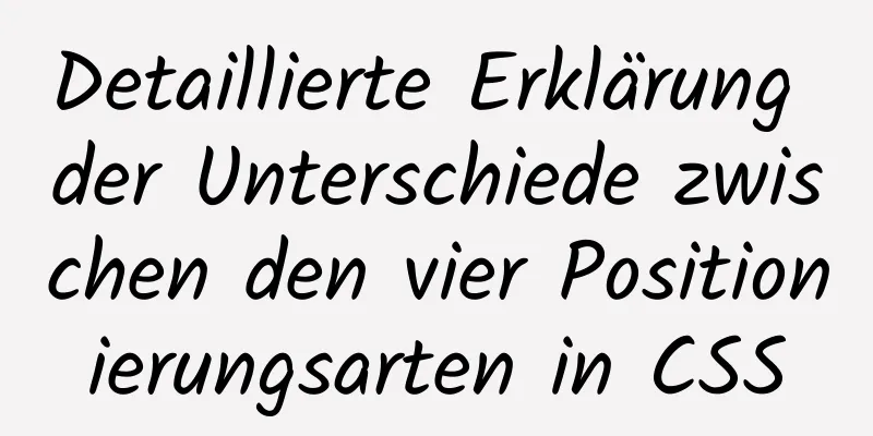 Detaillierte Erklärung der Unterschiede zwischen den vier Positionierungsarten in CSS