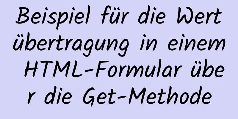 Beispiel für die Wertübertragung in einem HTML-Formular über die Get-Methode