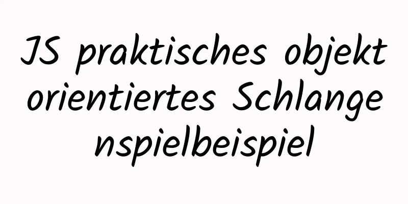 JS praktisches objektorientiertes Schlangenspielbeispiel